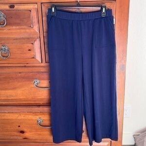 Rae Dunn Women’s navy blue capris with pockets size small.